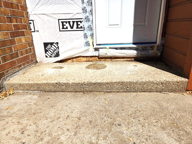 Entryway Step concrete lifting - after