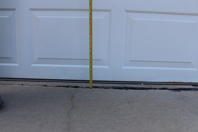 Garage door concrete lifting project - after