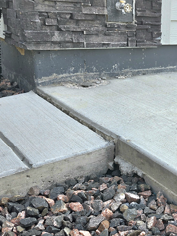 Raised Crossway concrete lifting - Before
