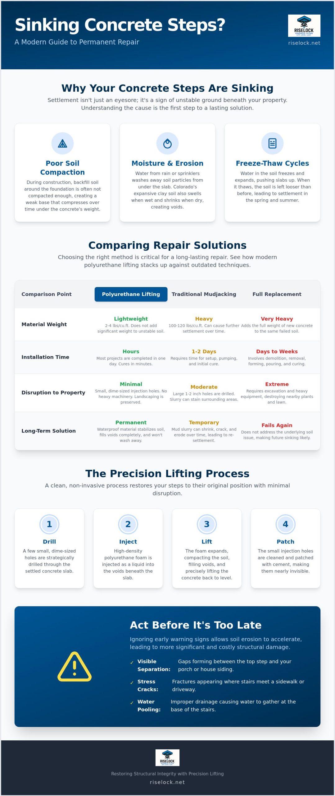 Lifting Settled Concrete Steps: The Complete Guide to Concrete Settlement Repair