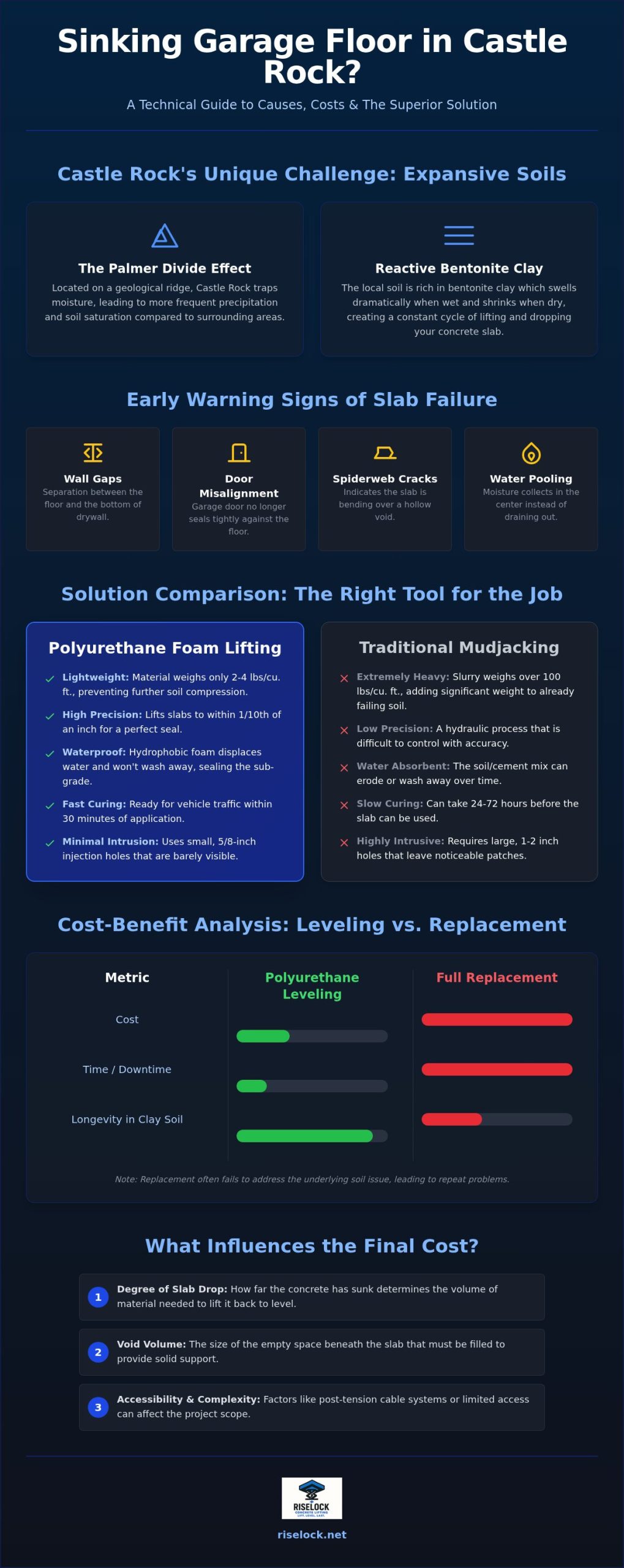 Cost to Level a Garage Floor in Castle Rock: 2026 Pricing & Stabilization Guide