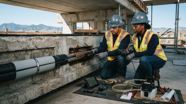 Post tension cable sheathing repair in Parker: repair or replace